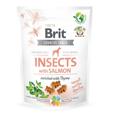 Brit Crunchy Snack Insect with Salmon 200g - owady, łosoś z tymiankiem przysmak dla psa