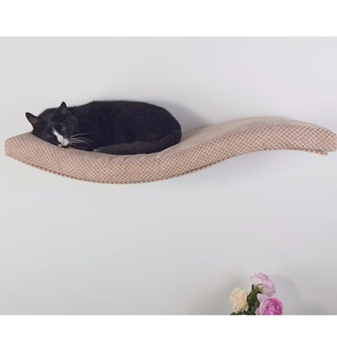 Cat's Atelier Półka na ścianę dla kota fala symetryczna lewa 75cm - gołębi szary