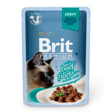 Brit Premium Cat Beef Fillets sos 85g filety z wołowiny w sosie - karma dla kotów dorosłych