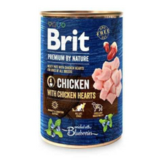 Brit Premium by Nature Chicken, Chicken Hearts wilgotna karma dla psów, 400g