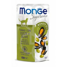 Monge Supreme Adult Tuńczyk, małże, oliwki 80g