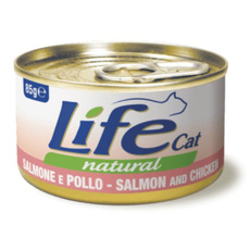 Life Cat Natural Łosoś z Kurczakiem mokra karma dla kota puszka 85g