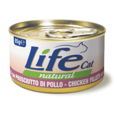 Life Cat Natural Kurczak z Szynką mokra karma dla kota puszka 85g