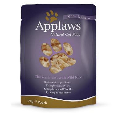 Applaws Natural Cat Food kurczak, dziki ryż wilgotna karma dla kotów saszetki 70g