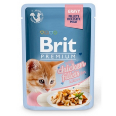 Brit Premium Cat Chicken Fillets KITTEN sos 85g filety z kurczaka w sosie - karma dla kociąt