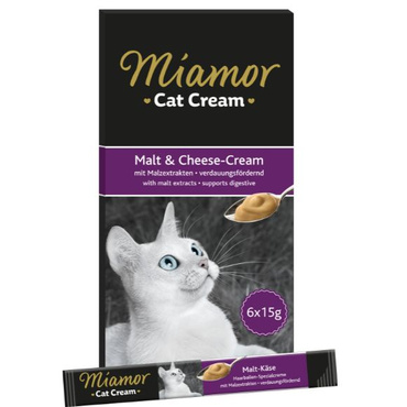 Miamor Cat Cream przysmak kremowy Malt & Cheese dla kota 6x15g