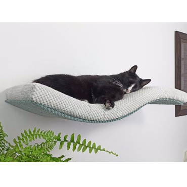 Cat's Atelier Półka na ścianę dla kota fala symetryczna lewa 75cm - ceglany brąz