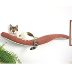 Cat's Atelier Półka na ścianę dla kota fala symetryczna lewa 75cm - czarna