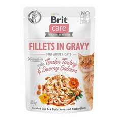 Brit Care Cat Turkey & Salmon filety indyk i łosoś w sosie karma dla kotów 85g