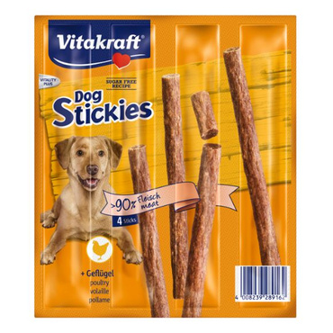 Vitakraft Dog Stickies 4x11g drób kabanosy dla psa 