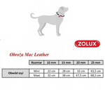 Zolux Mac Leather obroża regulowana dla psa 15mm żółta