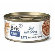 Brit Care Cat pate wołowina oliwki karma dla kotów dorosłych 70g