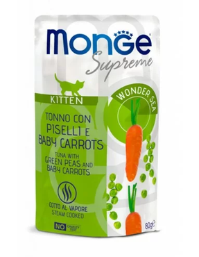 Monge Supreme Kitten Tuńczyk, groszek, marchewka 80g