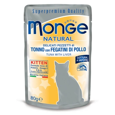 Monge Natural Kitten Tuna Liver karma dla kociąt Tuńczyk Wątróbka 80g