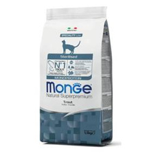 Monge Sterilised Monoprotein Pstrąg 1,5kg sucha karma dla kotów