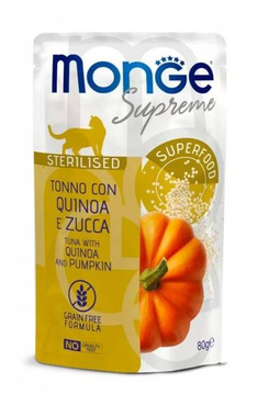 Monge Supreme Sterilised Tuńczyk, komosa, dynia 80g