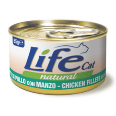 Life Cat Natural Kurczak z Wołowiną mokra karma dla kota puszka 85g