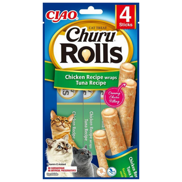 INABA Churu Rolls Chicken with Tuna przysmak dla kota kurczak z tuńczykiem 40g