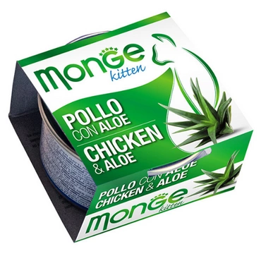 Monge Fruits Chicken Aloe karma dla kociąt Kurczak Aloes 80g