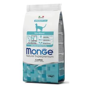 Monge Sterilised Monoprotein Dorsz 1,5kg sucha karma dla kotów