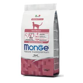 Monge Sterilised Monoprotein Wołowina 1,5kg sucha karma dla kotów